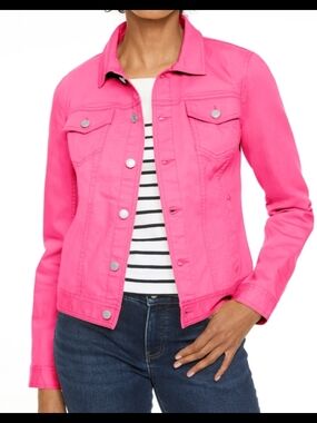 Talbots Classic Pink Denim Jacket